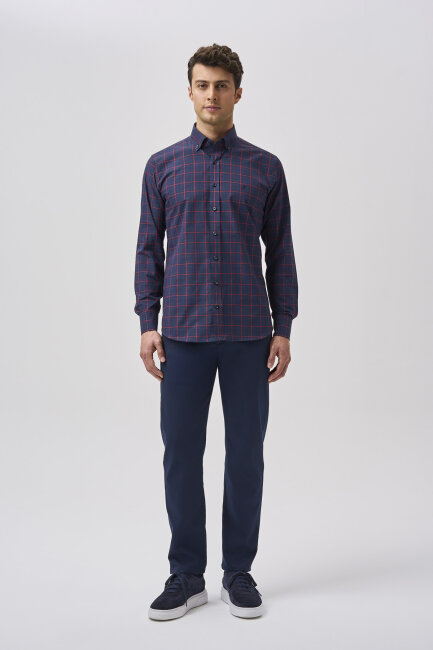 Bisse Studio Erkek Cepsiz Regular Fit Gömlek Kırmızı - 1