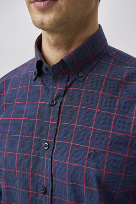 Bisse Studio Erkek Cepsiz Regular Fit Gömlek Kırmızı - 4