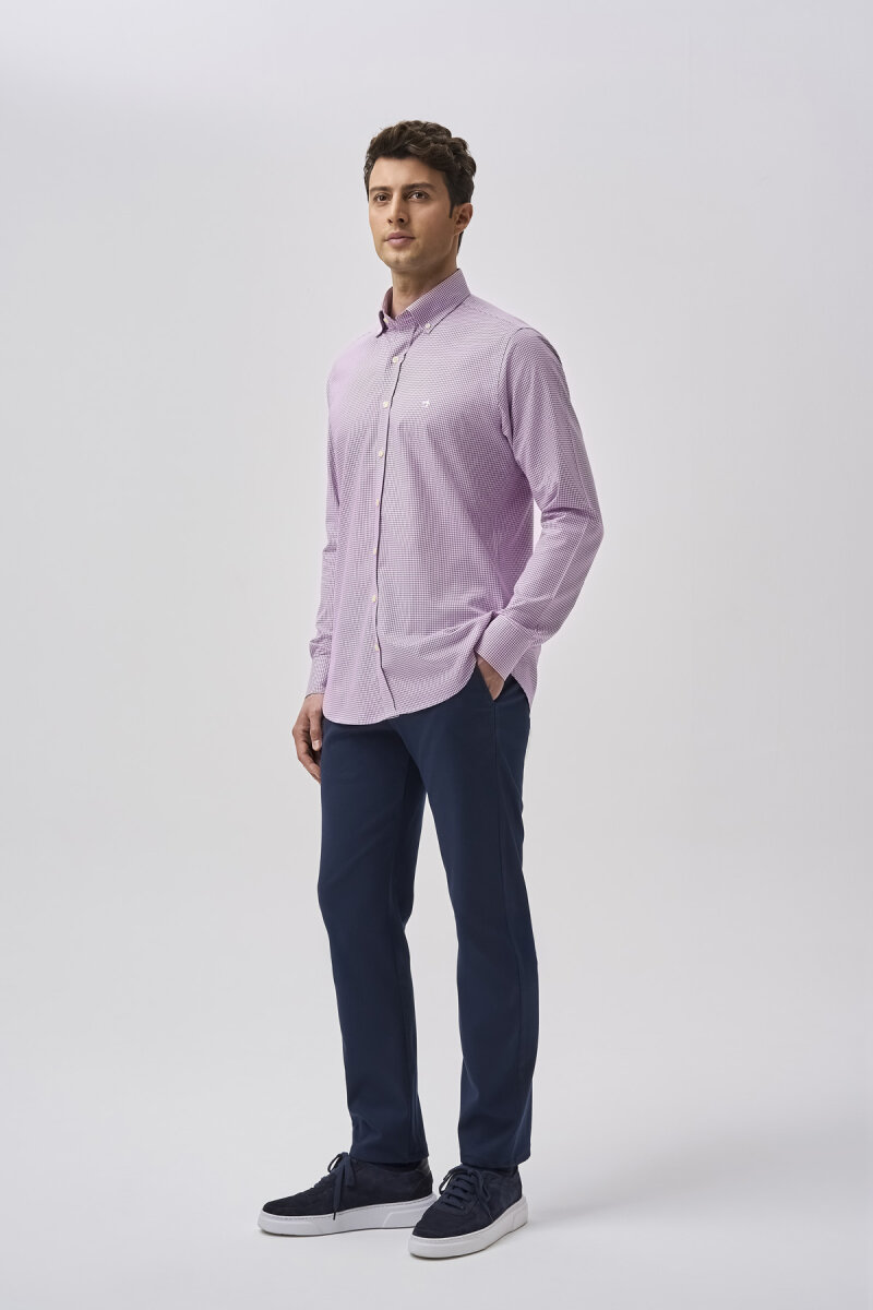 Bisse Studio Erkek Cepsiz Regular Fit Gömlek Lila - 2