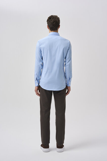 Bisse Studio Erkek Cepsiz Uzun Kollu Mavi Gömlek - 3