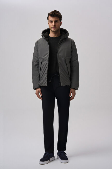 Bisse Studio Erkek Çift Taraflı Şişme Mont Siyah - Gri