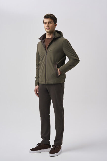 Bisse Studio Erkek Kapüşonlu Haki Mont (1)