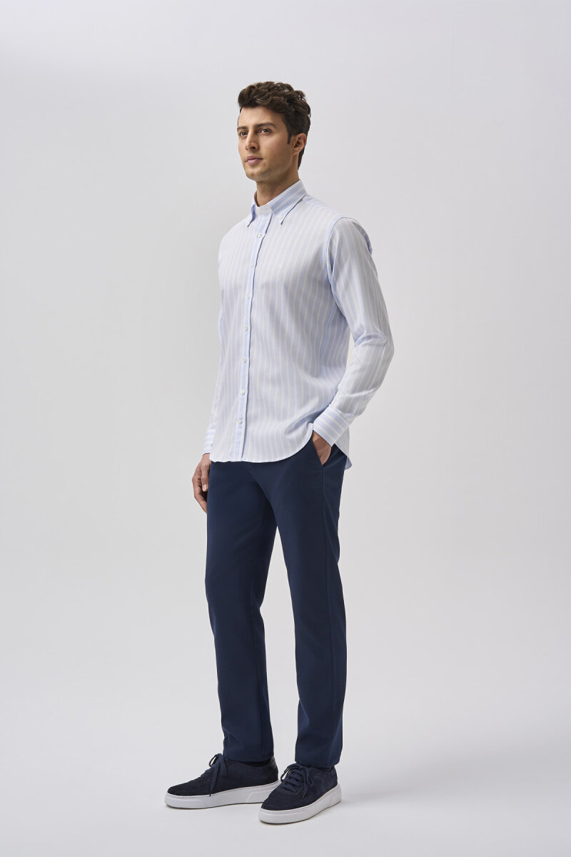 Bisse Studio Erkek Regular Fit Uzun Kollu Açık Mavi Cepsiz Gömlek (1)