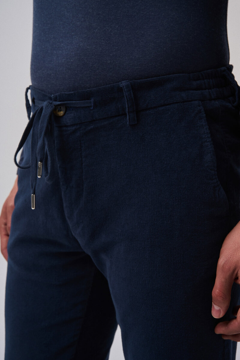 Bisse Studio Erkek Spor Kadife Pantolon Lacivert - 4