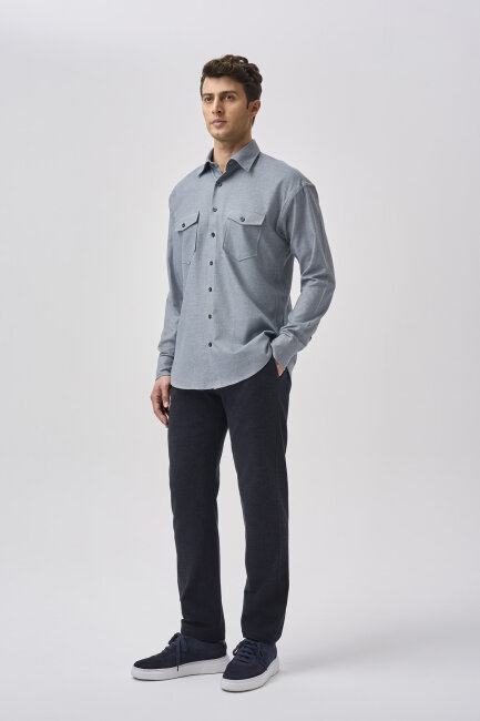 Bisse Studio Erkek Uzun Kollu Gri Gömlek - 2