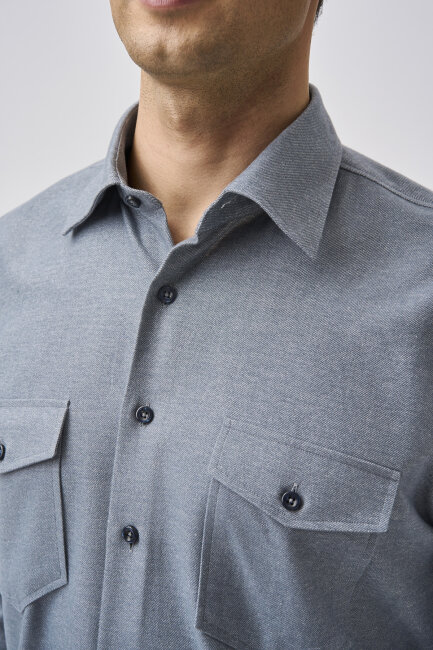 Bisse Studio Erkek Uzun Kollu Gri Gömlek - 4