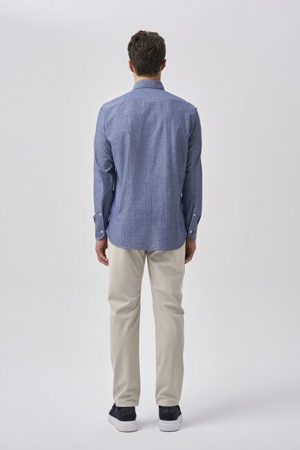 Bisse Studio Erkek Uzun Kollu Regular Fit Çift Cepli Lacivert Gömlek - 3