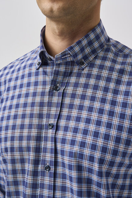 Bisse Studio Regular Fit Uzun Kollu Lacivert Erkek Gömlek - 4