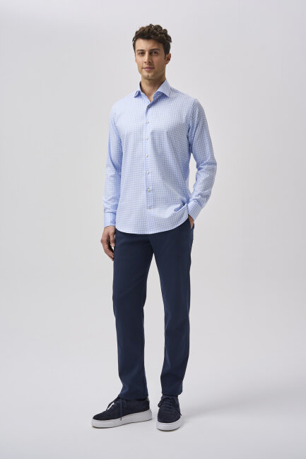 Bisse Studio Uzun Kollu Regular Fit Erkek Gömlek Açık Mavi