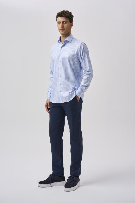 Bisse Studio Uzun Kollu Regular Fit Erkek Gömlek Açık Mavi (1)