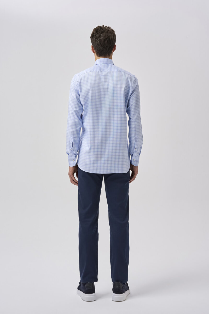 Bisse Studio Uzun Kollu Regular Fit Erkek Gömlek Açık Mavi - 3