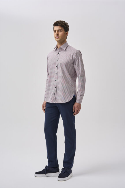 Bisse Studio Uzun Kollu Regular Fit Erkek Kırmızı Gömlek (1)