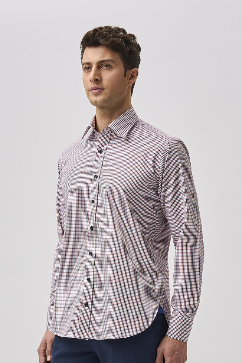 Bisse Studio Uzun Kollu Regular Fit Erkek Kırmızı Gömlek - 5