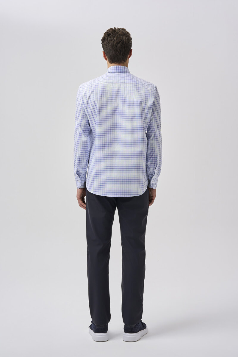 Bisse Studio Uzun Kollu Regular Fit Pamuk Erkek Mavi Gömlek - 3