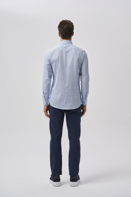 Bisse Studio Uzun Kollu Spor Yaka Erkek Gömlek Açık Mavi - 3