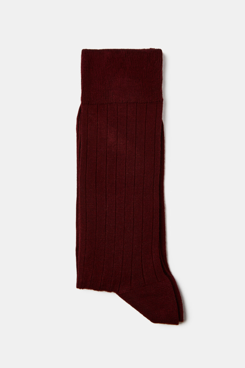 Bordo Desenli Bambu Erkek Dikişsiz Çorap