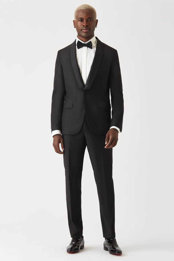 Slim Fit Siyah Erkek Smokin Takım - 1