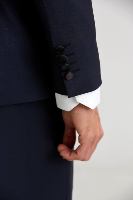 Çıkma Yaka Siyah Erkek Smokin Takım - 4