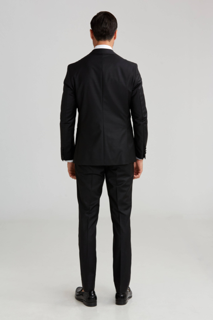 Çıkma Yaka Siyah Erkek Smokin Takım - 2