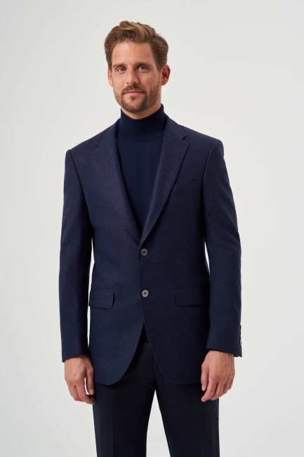 Mono Collar Drop 6 Navy Blue Men's Jacket