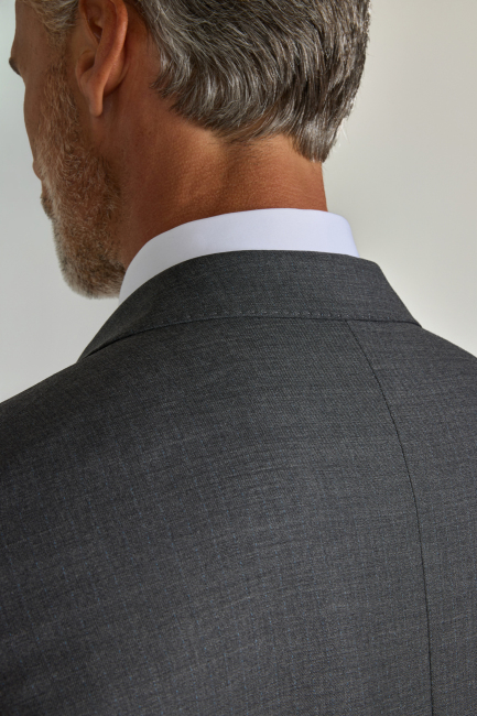 Gri Comfort Fit Mono Yaka Çift Yırtmaçlı Sedef Düğmeli 6 Drop Yün Takım Elbise - 5