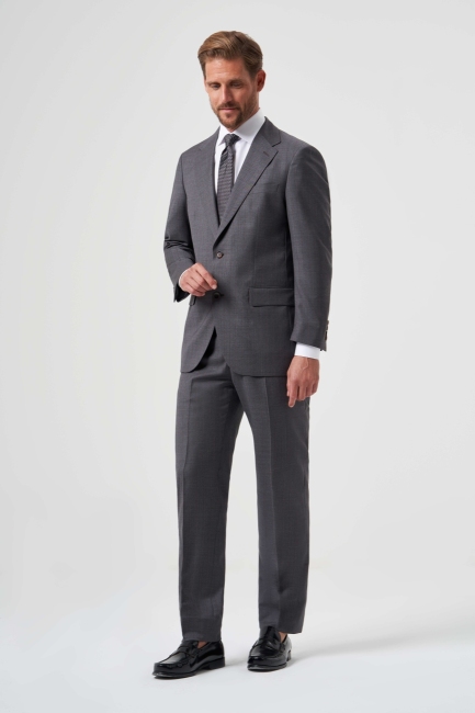 Comfort Fit Mono Yaka Drop 6 Antrasit Erkek Yün Takım Elbise - 1
