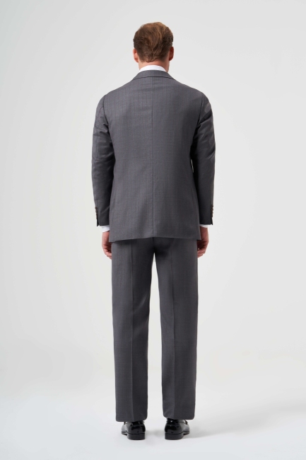 Comfort Fit Mono Yaka Drop 6 Antrasit Erkek Yün Takım Elbise - 2