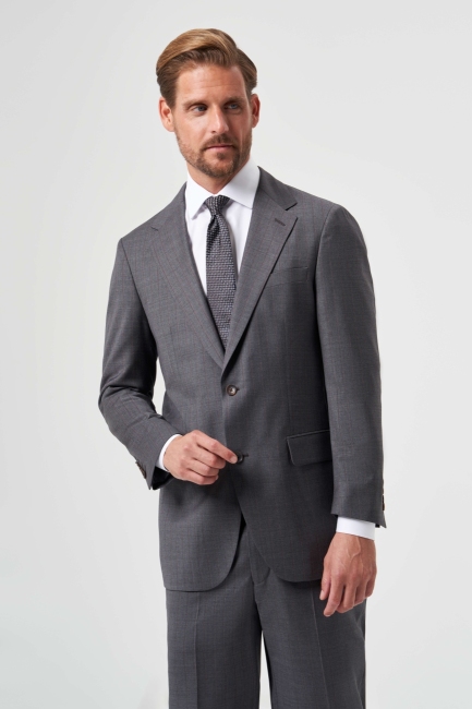 Comfort Fit Mono Yaka Drop 6 Antrasit Erkek Yün Takım Elbise - 5