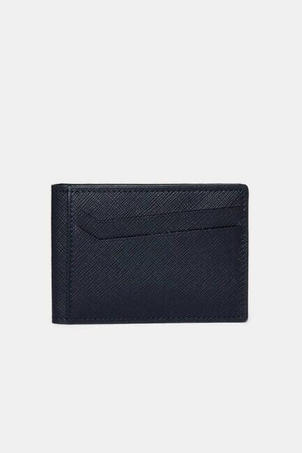 Bisse Men’s Patterned Leather Card Holder NAVY BLUE. 2