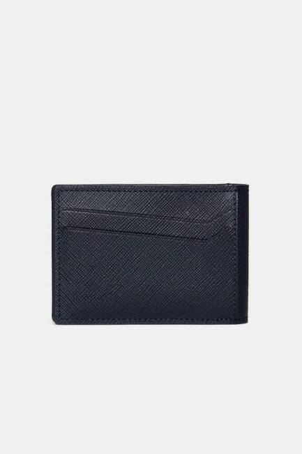 Bisse Men’s Patterned Leather Card Holder NAVY BLUE. 3