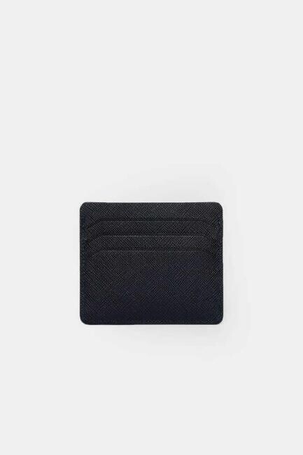 Desenli Deri Lacivert Erkek Kartvizit - 4