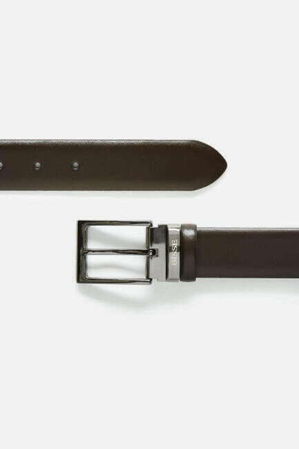 Düz Deri Klasik Kahve Erkek Kemer - 1