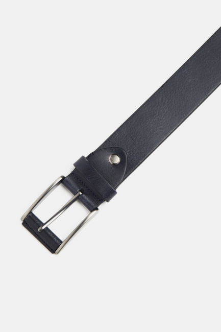 Düz Spor Deri Lacivert Erkek Kemer - 2