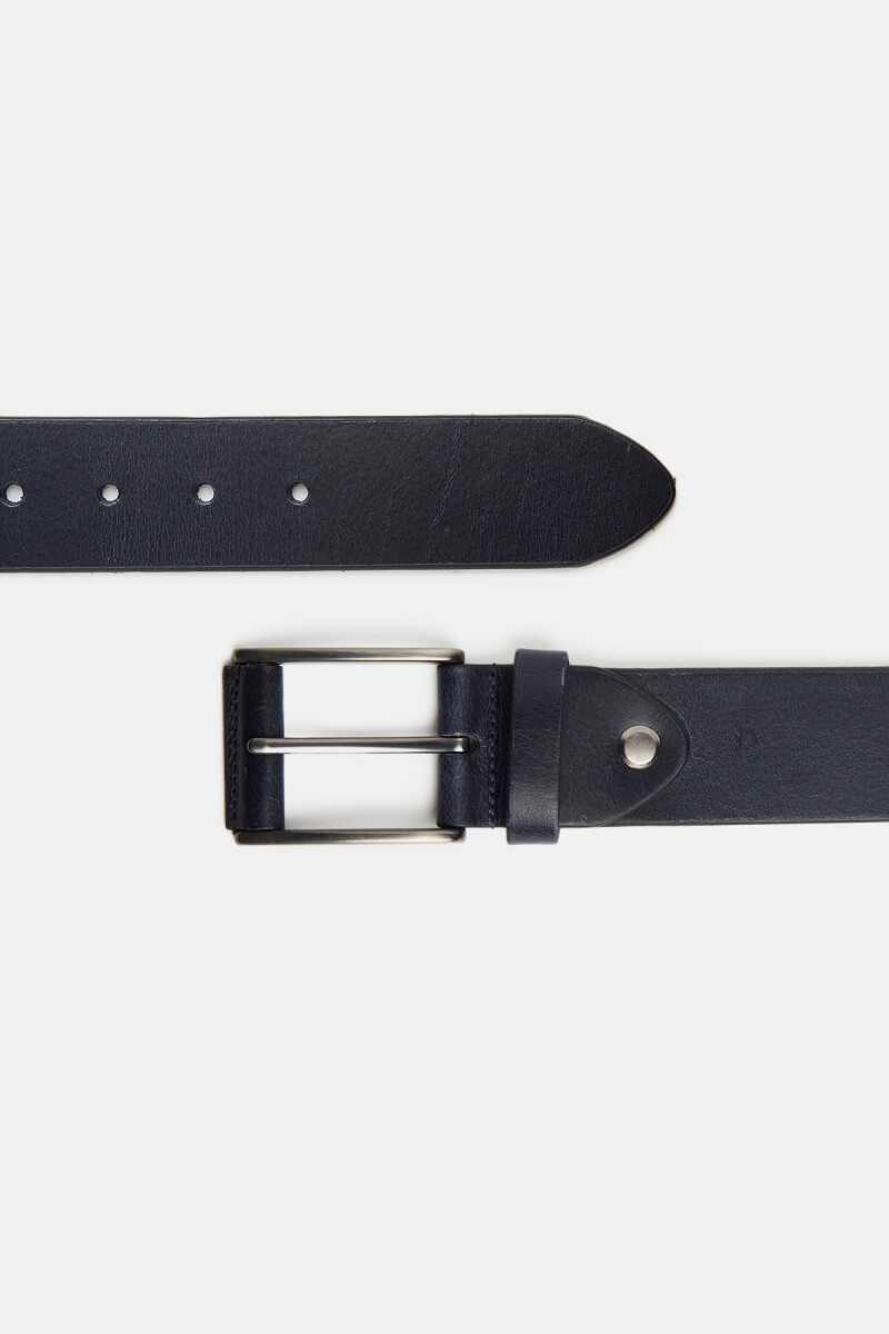 Düz Spor Deri Lacivert Erkek Kemer