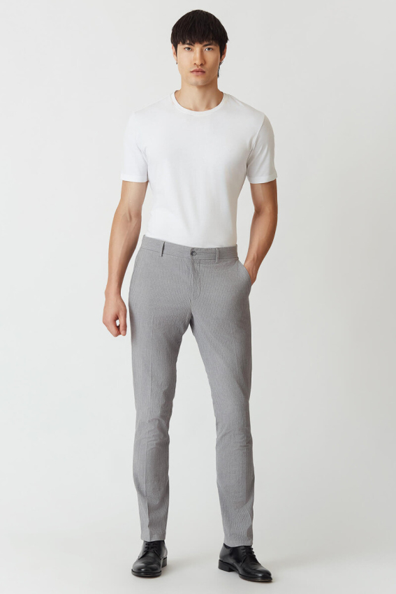 4 Cepli Gri Kumaş Spor Erkek Pantolon - 1