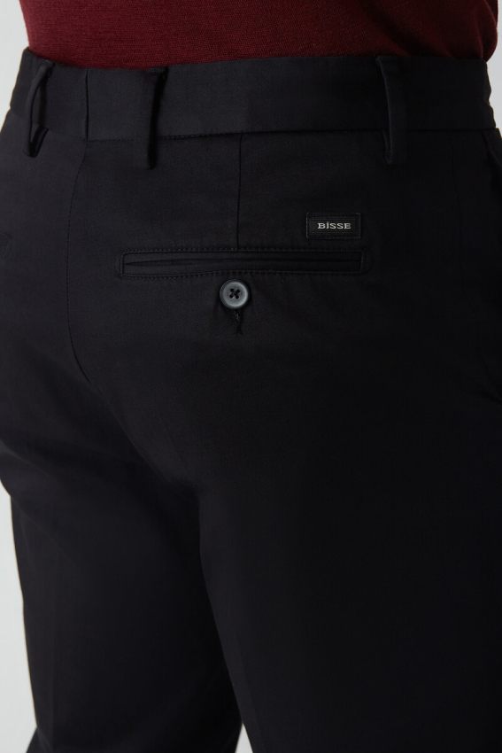 4 Cepli Siyah Saten Spor Erkek Pantolon - 5