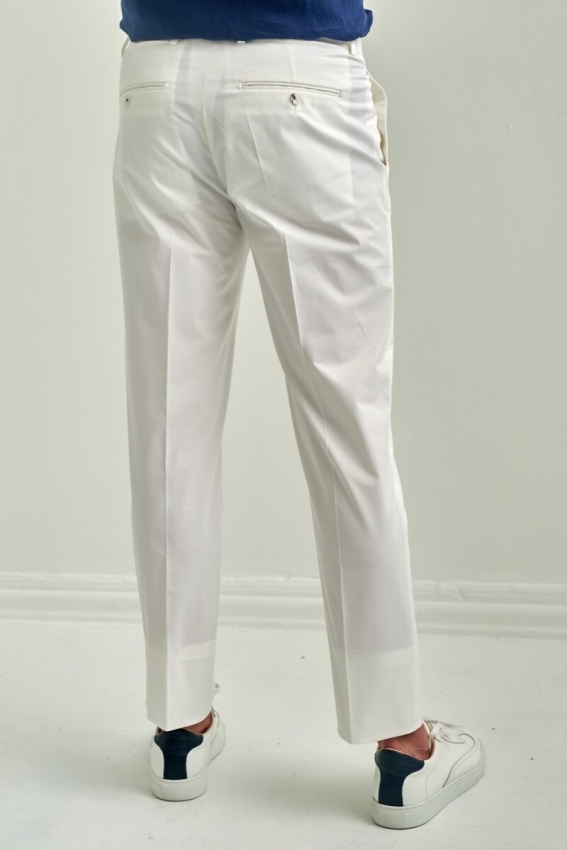 4 Cepli Gabardin Beyaz Spor Erkek Pantolon - 2