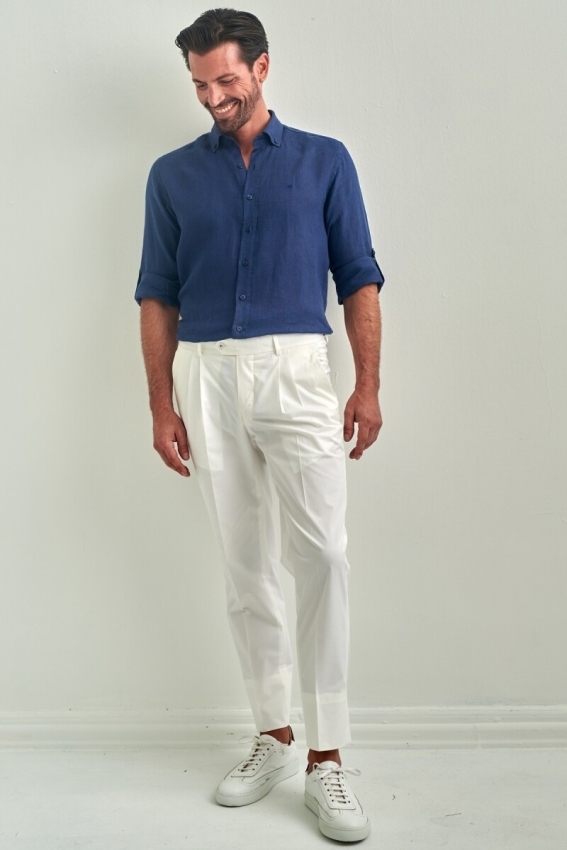4 Cepli Gabardin Beyaz Spor Erkek Pantolon - 4