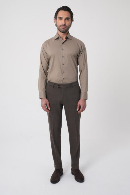 Erkek 4 Cepli Klasik Bej Pantolon