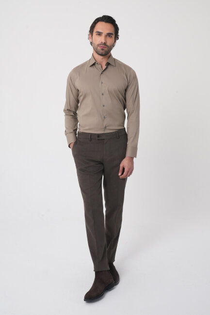 Erkek 4 Cepli Klasik Bej Pantolon (1)