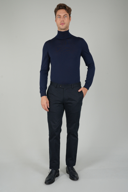 Erkek 4 Cepli Pamuk Lacivert Pantolon - 5