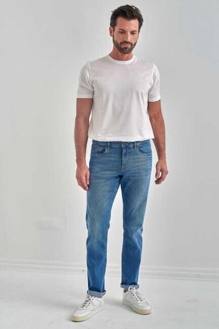 5 Cepli Lacivert Jean Erkek Pantolon - Bisse