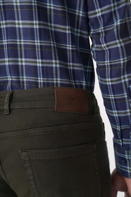 Erkek 5 Cepli Pamuk Haki Pantolon - 6