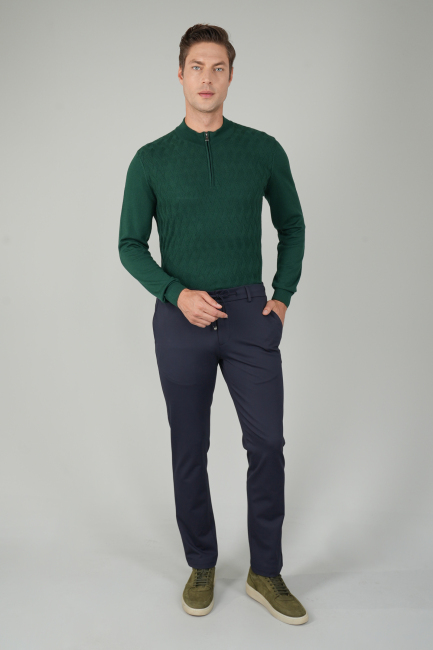 Erkek 5 Cepli Pamuk Lacivert Pantolon - 5