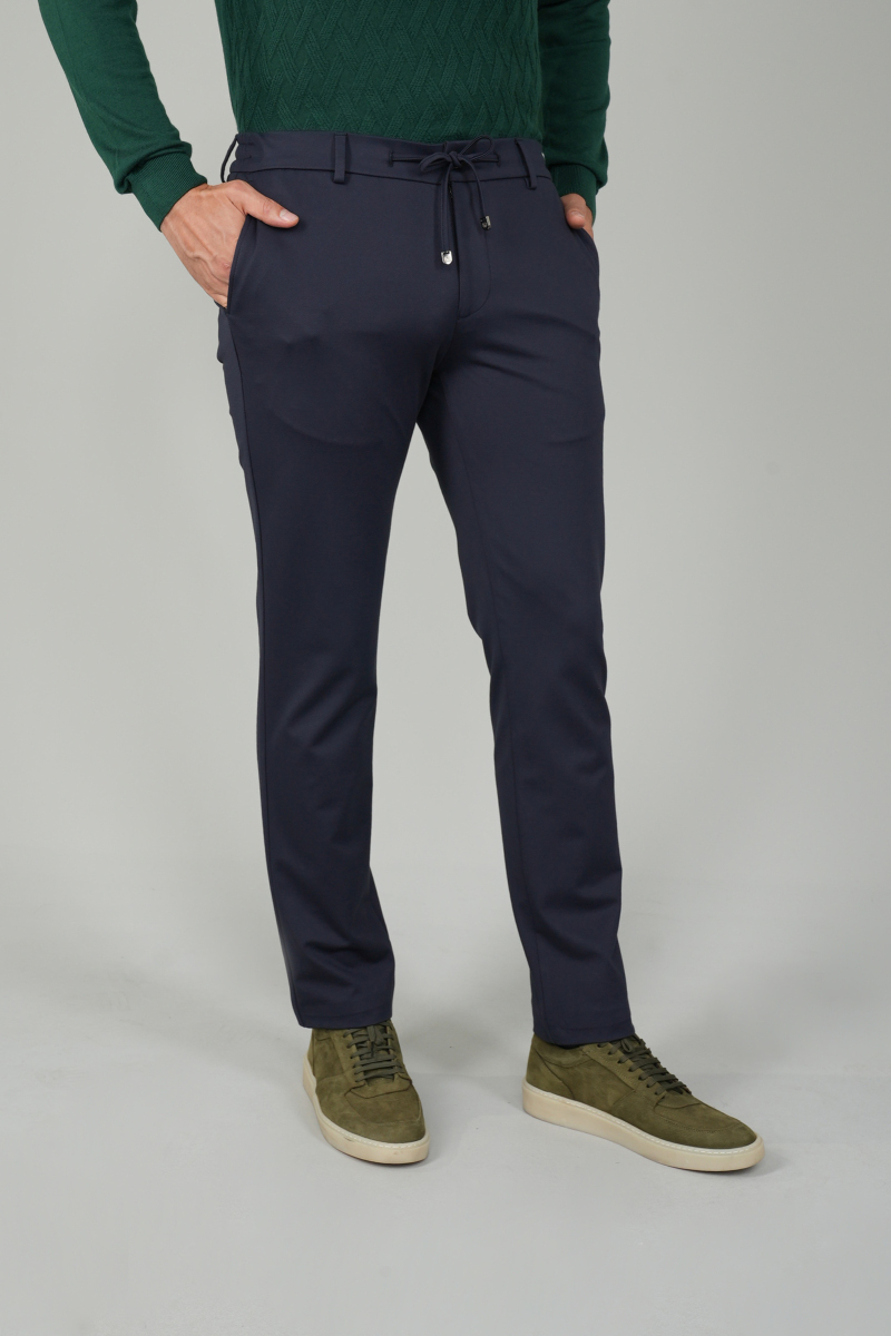 Erkek 5 Cepli Pamuk Lacivert Pantolon - 1