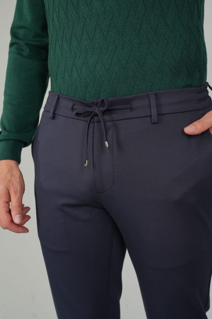 Erkek 5 Cepli Pamuk Lacivert Pantolon - 3