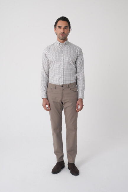 Erkek 5 Cepli Spor Pamuk Bej Pantolon 