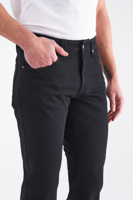 5 Cepli Siyah Taşlamalı Jean Erkek Pantolon - 5