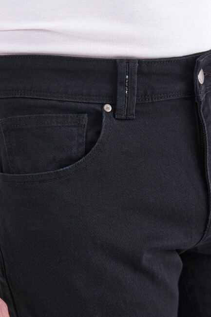 5 Cepli Siyah Taşlamalı Jean Erkek Pantolon - 3
