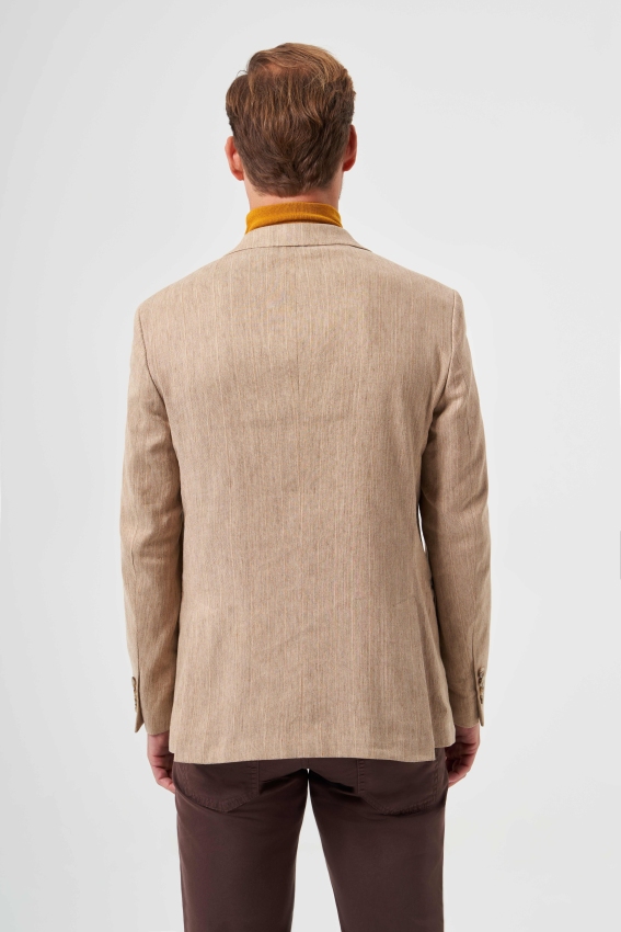 Erkek 6 Drop Kruvaze Pamuk Keten Ceket (1)